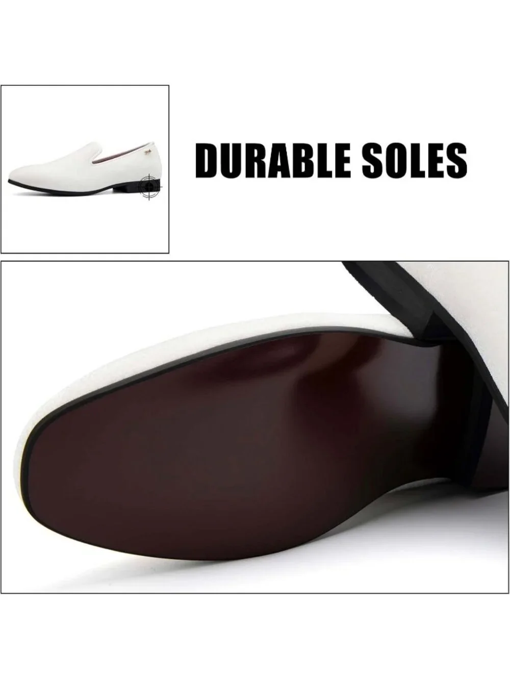 JITAI Men's White Velvet Loafers Penny Slip On Tuxedo Wedding Fashion Prom Shoes